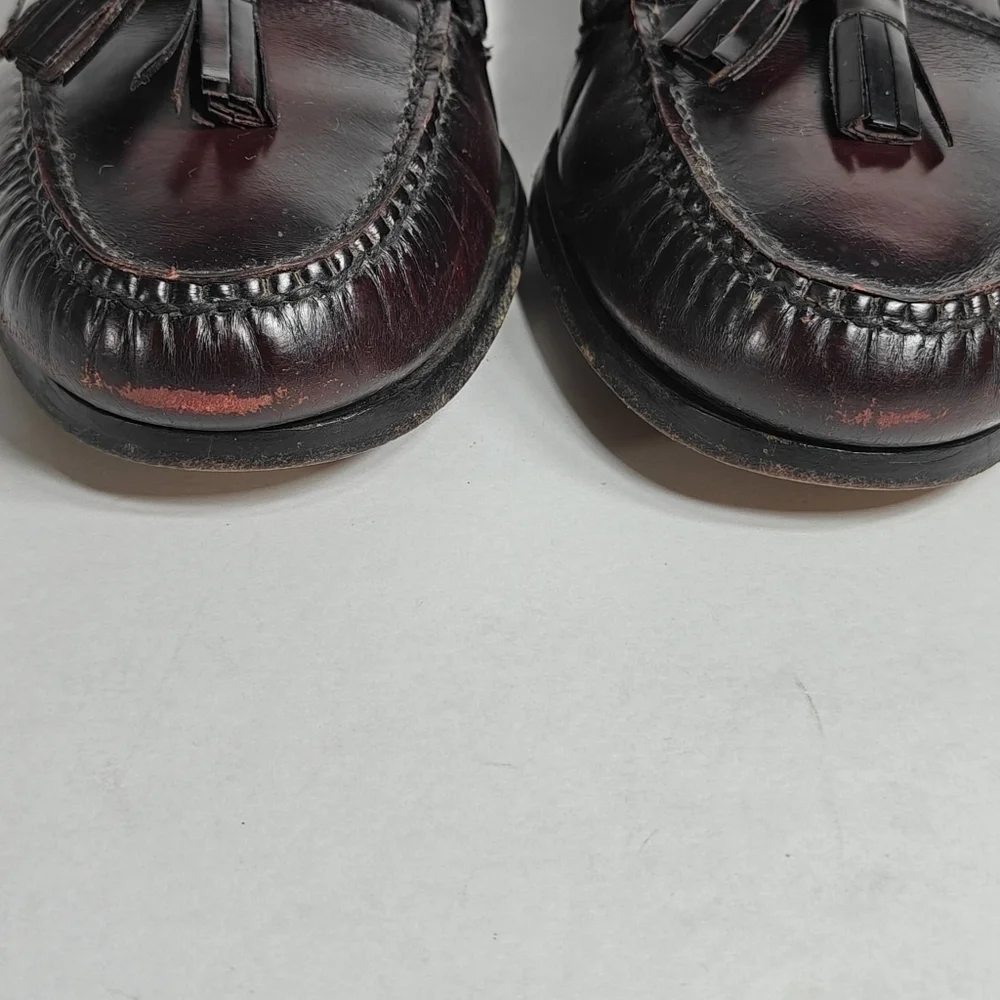 Cole Haan Men's Tassel Cordovan Burgundy Leather Loafers Pinch  03507 Size 8.5 D